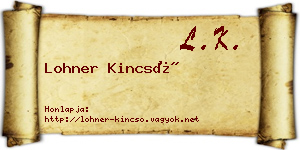 Lohner Kincső névjegykártya